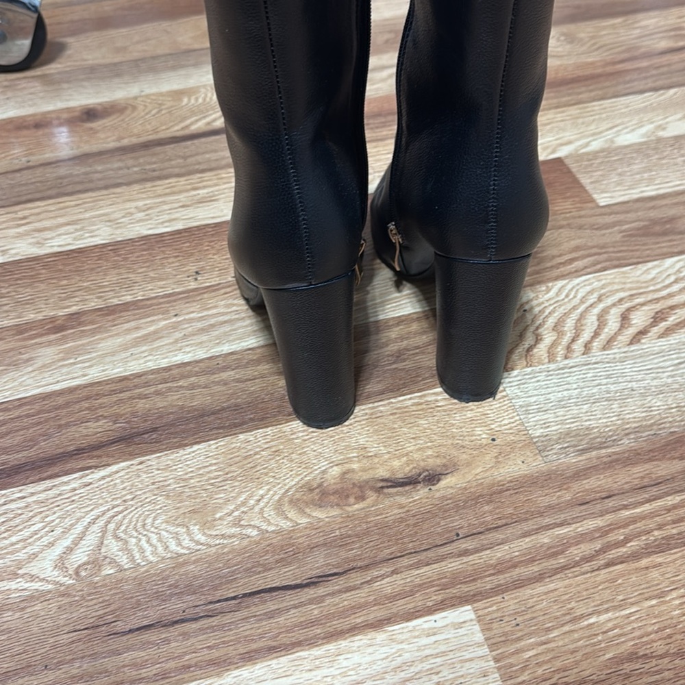 Dawson Black Pebble Pointed-Toe Mid Calf Boots - Picture 4 of 6